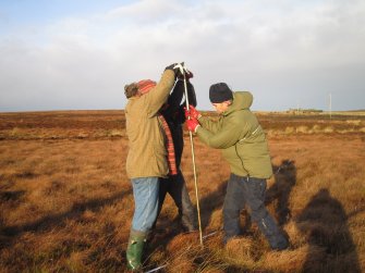 Ground penetrating radar survey, Peat probing at Oliclate Site A, Loch of Yarrows, Highland