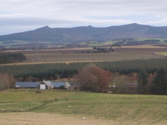 Cultural heritage assessment, Roughly 180º view from the Mummer’s Cairn – starting in the SE – and on an arc to the W (approx), Proposed wind farm at Hill of Rothmaise, Meikle Wartle, Inverurie, Aberdeenshire