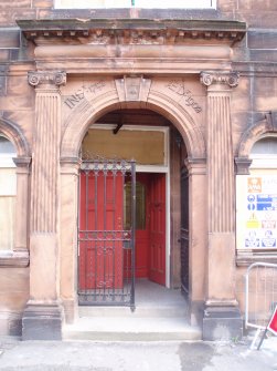 Historic building recording, Detail shot of exterior door, Waterston's Logie Green Printing Works, Edinburgh