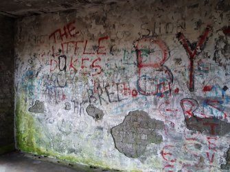 Example of graffiti inside the building.