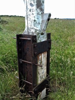 View of the base of the post.