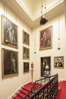 Interior view showing stairwell from first floor, Brechin Castle.