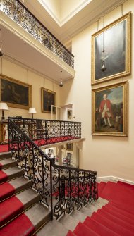 Interior view showing stairwell from first floor, Brechin Castle.