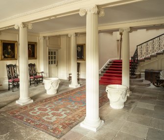 Interior view showing Entrance Hall on ground floor, Brechin Castle.