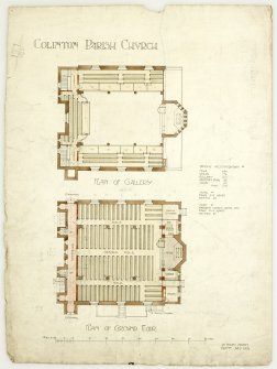 The client set of Sydney Mitchell's designs for rebuilding St Cuthbert's Parish Church, 1906-8