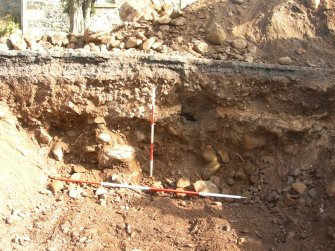 Archaeological evaluation, Trench 5, E section, The Priory Hotel, Broomfield Place, Largs