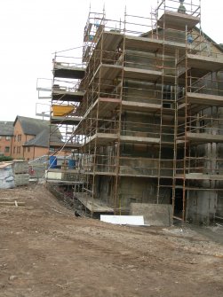 Archaeological evaluation, Elderslie Hotel E elevation, The Priory Hotel, Broomfield Place, Largs