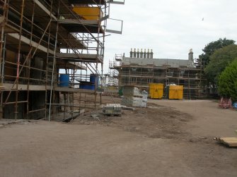 Archaeological evaluation, General site view from S site entrance, The Priory Hotel, Broomfield Place, Largs