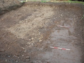 Archaeological evaluation, Trench 4 detail of sand (beach deposits), The Priory Hotel, Broomfield Place, Largs