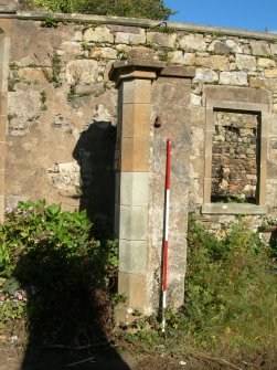 Archaeological evaluation, Stable block, detail N gate pier, The Priory Hotel, Broomfield Place, Largs