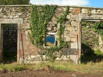 Archaeological evaluation, Stable block, room 2, S exterior elevation, The Priory Hotel, Broomfield Place, Largs