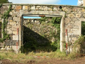 Archaeological evaluation, Stable block, room 3, S exterior elevation (doors), The Priory Hotel, Broomfield Place, Largs