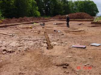Excavation, General view with field drain, Whittingehame Tower, Traprain Law Environs project Phase 2, East Lothian
