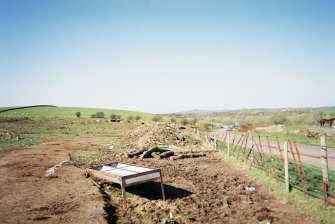 Walkover survey, Area of burnt mound, Dervaird Site 4, Barclye to Palmure Pipeline Scheme, Newton Stewart