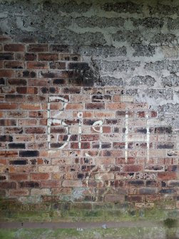 View of graffiti on the inner face of the SSE side-wall.
