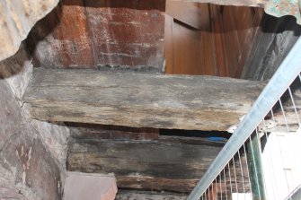 Standing building survey, Beam 4, General view of N side, John Knox's House, 45 High Street, Edinburgh