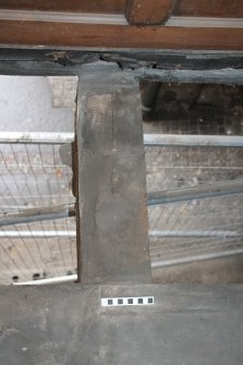 Standing building survey, Beam 5, Detail of top of beam, John Knox's House, 45 High Street, Edinburgh