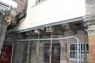 Standing building survey, General view of exterior, John Knox's House, 45 High Street, Edinburgh