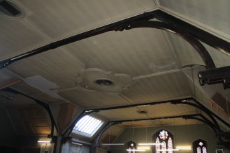 Standing building survey, Room 1/1, General view of the ceiling, Buccleuch Parish Church, 33 Chapel Street, Edinburgh