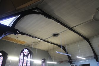 Standing building survey, Room 1/1, General view of ceiling, Buccleuch Parish Church, 33 Chapel Street, Edinburgh