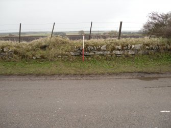 Archaeological evaluation, General view of Knockbreck House wall from the sections of wall within the development land take, ASDA Store, Tain