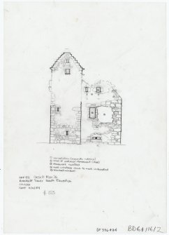 Plan of Blacket tower. South elevation #325