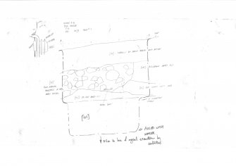 Watching brief, Scanned image of drawing 1: Section A-B, Replacement Bridge, Linlithgow Palace, The Peel, Linlithgow
