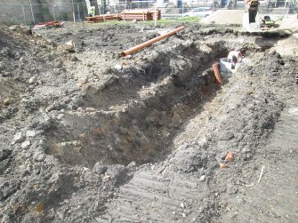 Watching brief, General view of drainage digging, St Mary's Medical Centre, Edinburgh