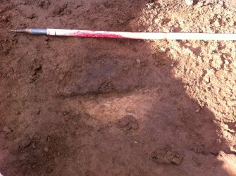 Archaeological evaluation, N facing section [403], Townend Brae, Phase 2, Symington