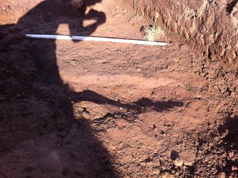 Archaeological evaluation, SSE facing section of [1501], Townend Brae, Phase 2, Symington