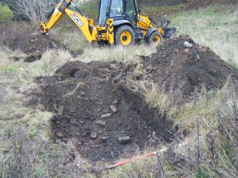 Evaluation Photograph, Trench 3. Post-excavation, facing E, Harvester's Way, Wester Hailes