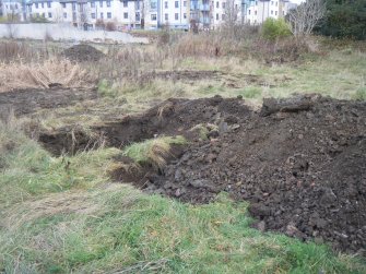 Evaluation Photograph, Trench 8. Post-excavation, facing E, Harvester's Way, Wester Hailes