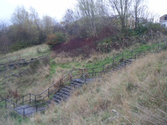 Evaluation Photograph, Trench 10. Post-excavation, south-facing section, facing SE, Harvester's Way, Wester Hailes