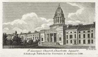 Opposite page 253 View of West Register House & adjacent buildings. 
Insc.: 'St George's Church, Charlotte Square.'