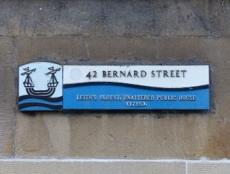 Detail of plaque, 42 Bernard Street