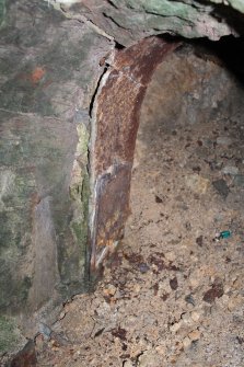 Historic building survey, Detail of former plates and fittings within drawhole 11b, Limekilns, Harbour Road, Charlestown