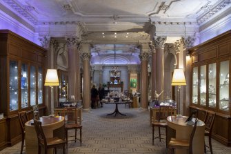 Interior. Ground floor. View of Hamilton and Inches retail area.