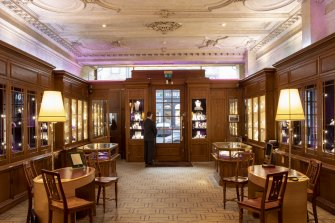 Interior. Ground floor. View of Hamilton and Inches retail area.