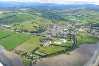General aerial view of Dingwall, looking W, towards Strathpeffer.