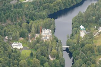 Aerial view of Eilean Aigas, near Kilmorack, near Beauly, looking NE.