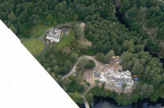 Aerial view of Eilean Aigas House, near Kilmorack, near Beauly, looking NE.
