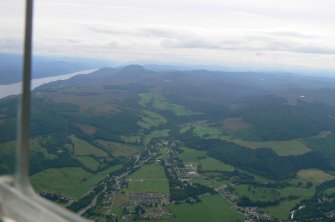 Aerial view of Lewiston, Drumnadrochit, oblique view, looking S.