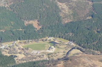 Aerial view of Kildermorie Lodge, near Evanton, Easter Ross, looking NE.