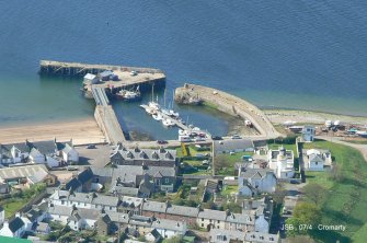 Aerial view of Cromarty Harbour, looking WNW.