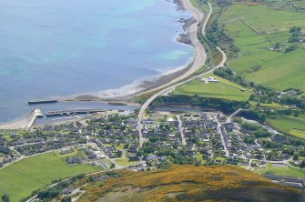 Aerial view of Helmsdale Town & Harbour, East Sutherland, looking SW.