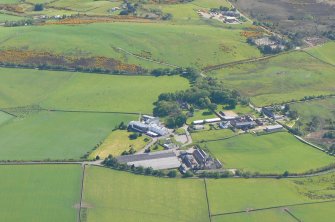 Aerial view of Clynelish Distillery and Farm, East Sutherland, looking S.