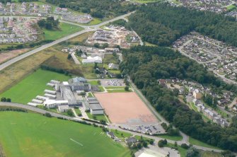 Aerial view of Inverness Royal Academy, oblique view, looking SW towards Culduthel.