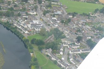 Aerial view of Beauly, Beauly Priory and harbour, oblique view, looking SW.