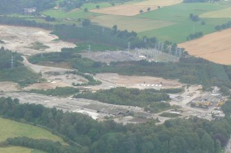 Aerial view of Balblair Quarry and Electricity Substation, near Beauly, oblique view, looking WSW.