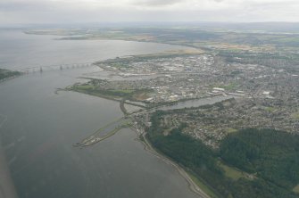 Aerial view of the E end of the Beauly Firth at Inverness, looking E.